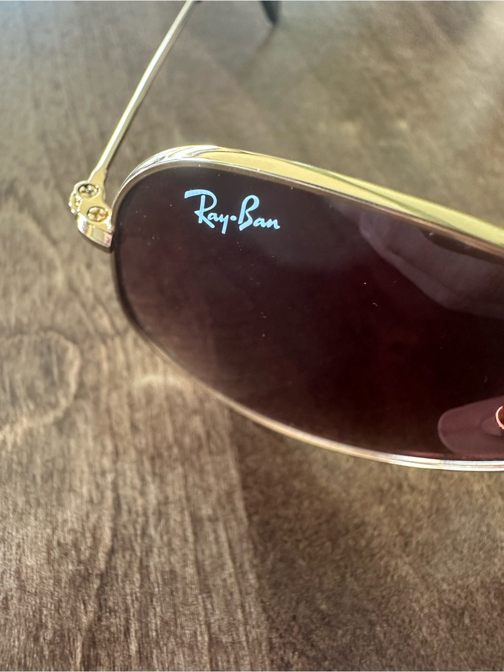NWOT Ray-Ban Kids/Adult XS 52 mm Gold Frame Sunglasses with Brown Gradient Lense